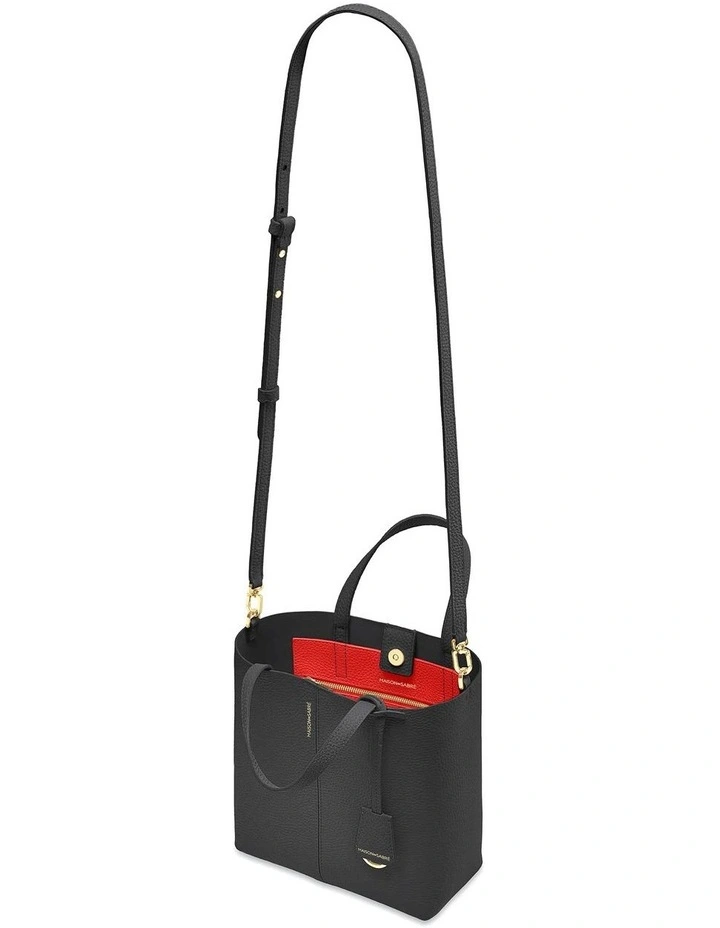 The Small Soft Leather Tote in Rouge Noir image 6