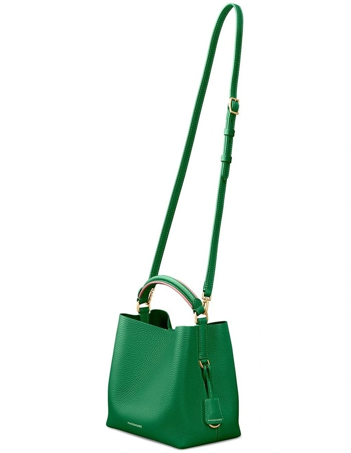 The Mini Leather Bucket Bag in Emerald Lily image 7