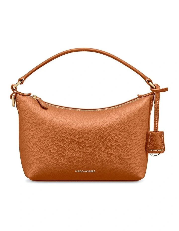 The Small Soft Leather Hobo Bag in Pecan Brown image 1