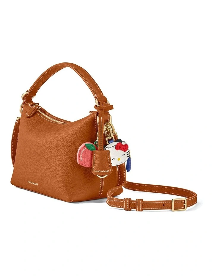 The Small Soft Leather Hobo Bag in Pecan Brown image 4
