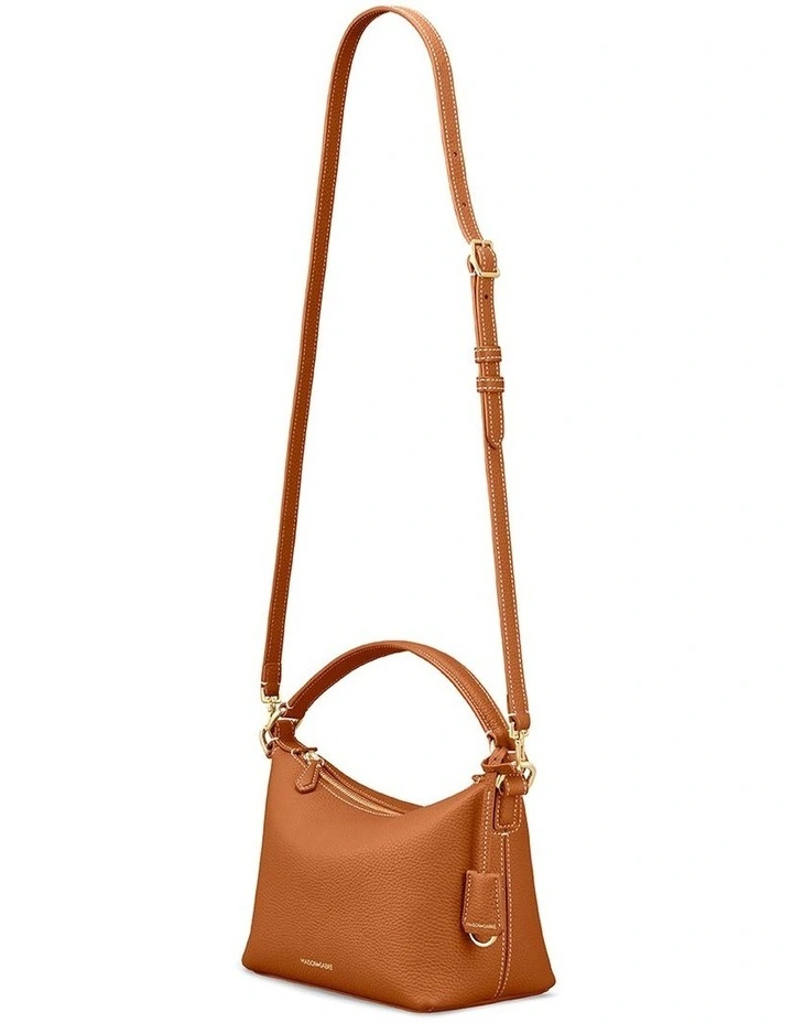 The Small Soft Leather Hobo Bag in Pecan Brown image 6