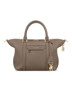 The Small Leather Weekender Bag in Cashmere Clay