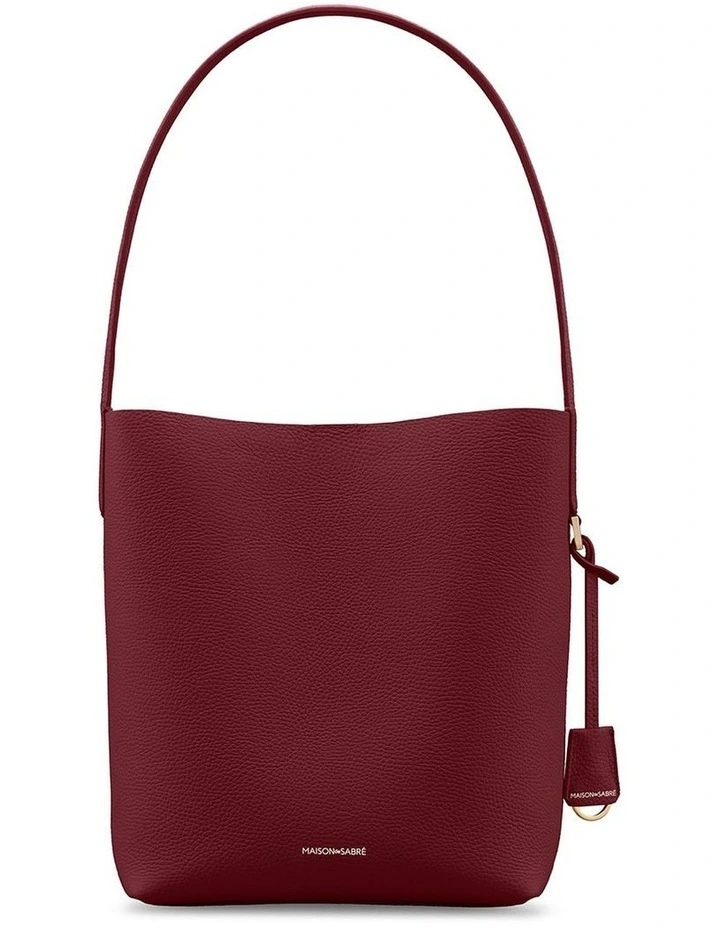 The Bucket Soft Leather Tote in Plum Nude image 1