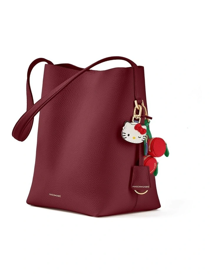 The Bucket Soft Leather Tote in Plum Nude image 3
