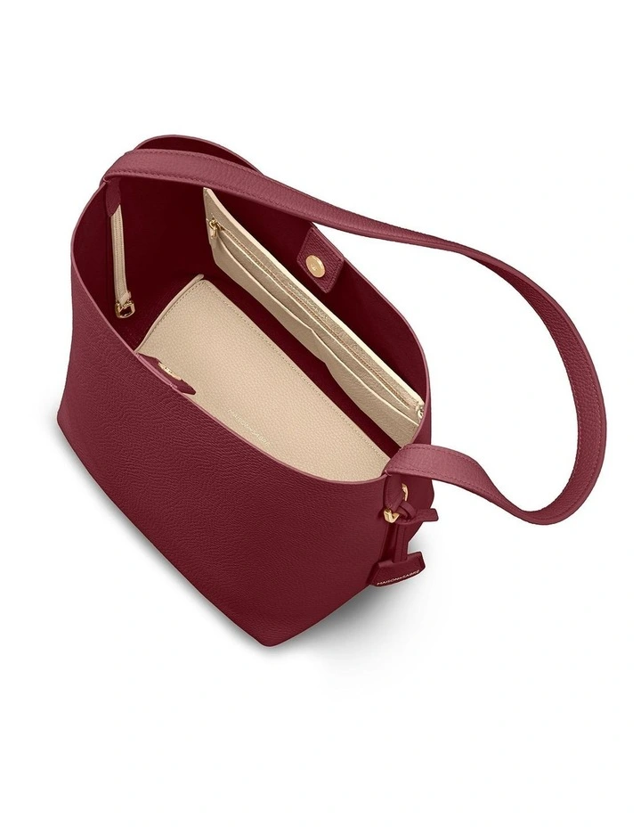 The Bucket Soft Leather Tote in Plum Nude image 4