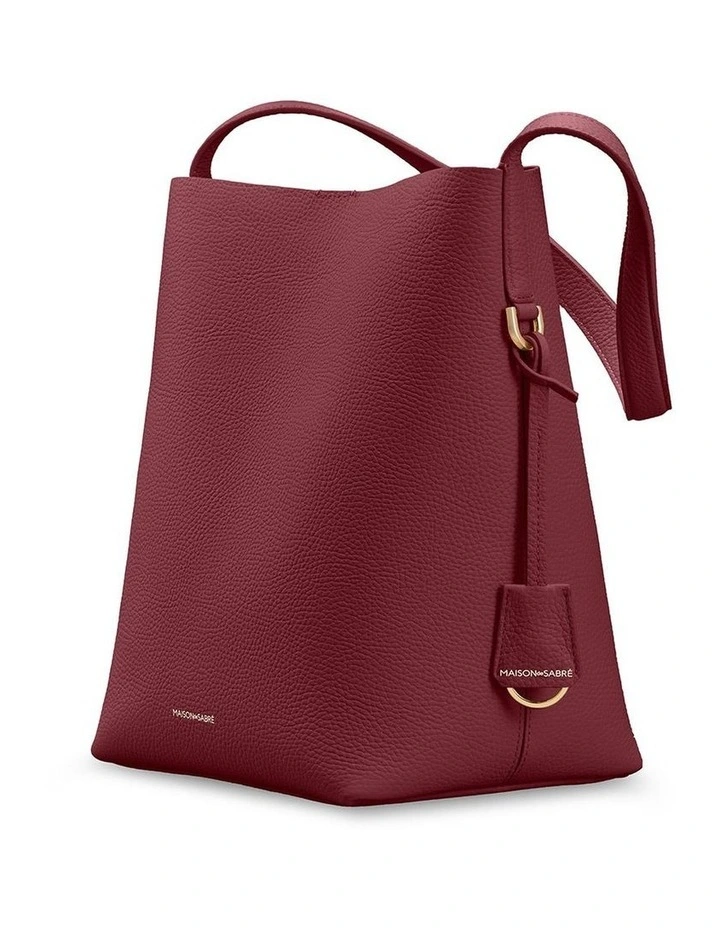 The Bucket Soft Leather Tote in Plum Nude image 5