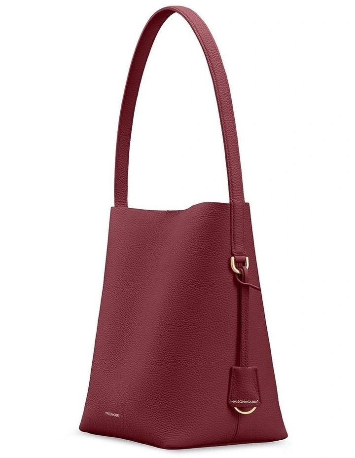 The Bucket Soft Leather Tote in Plum Nude image 6
