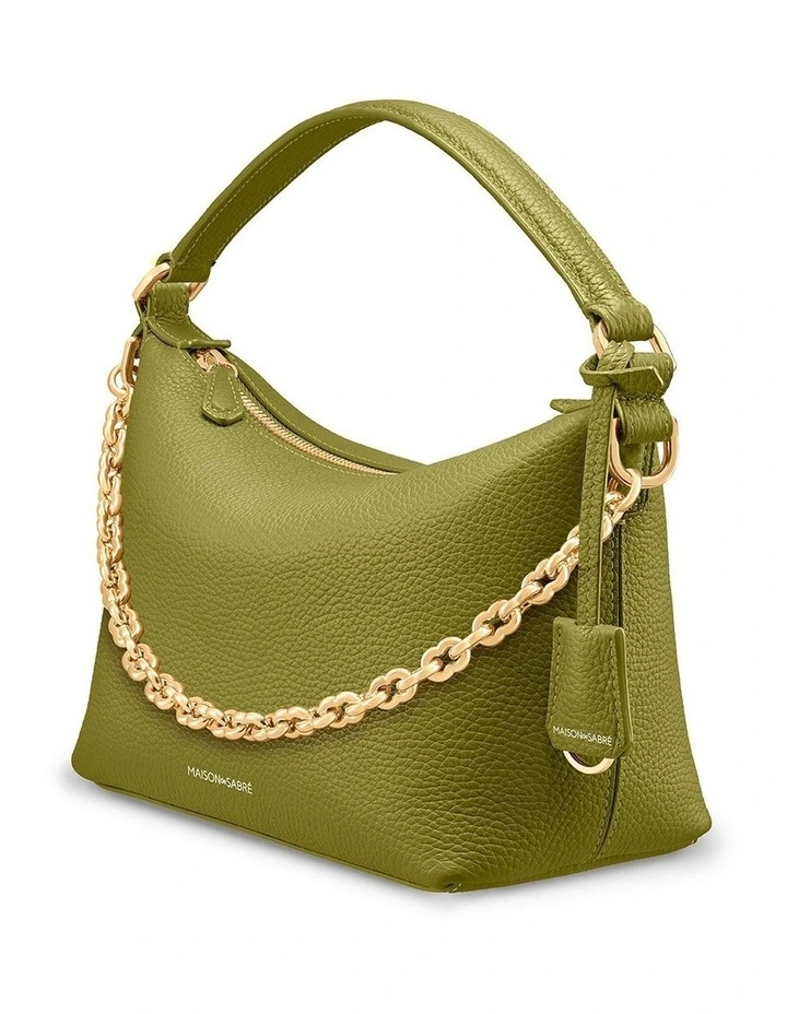 The Limited-Edition Soft Leather Hobo Bag in Martini Green image 2