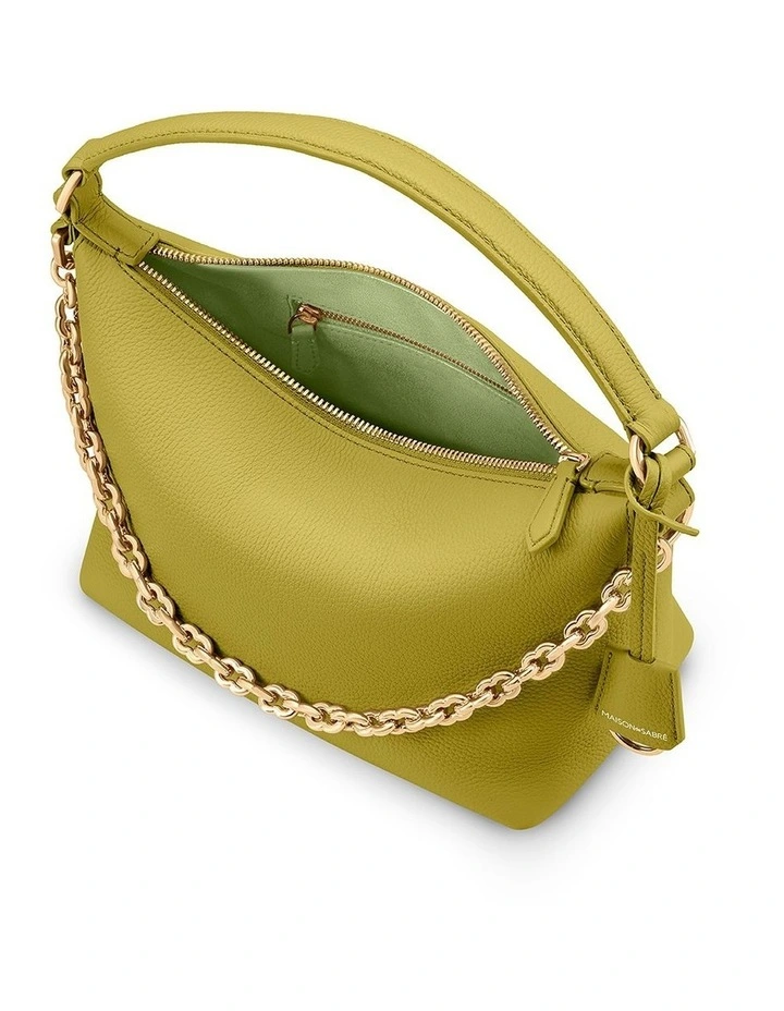 The Limited-Edition Soft Leather Hobo Bag in Martini Green image 6