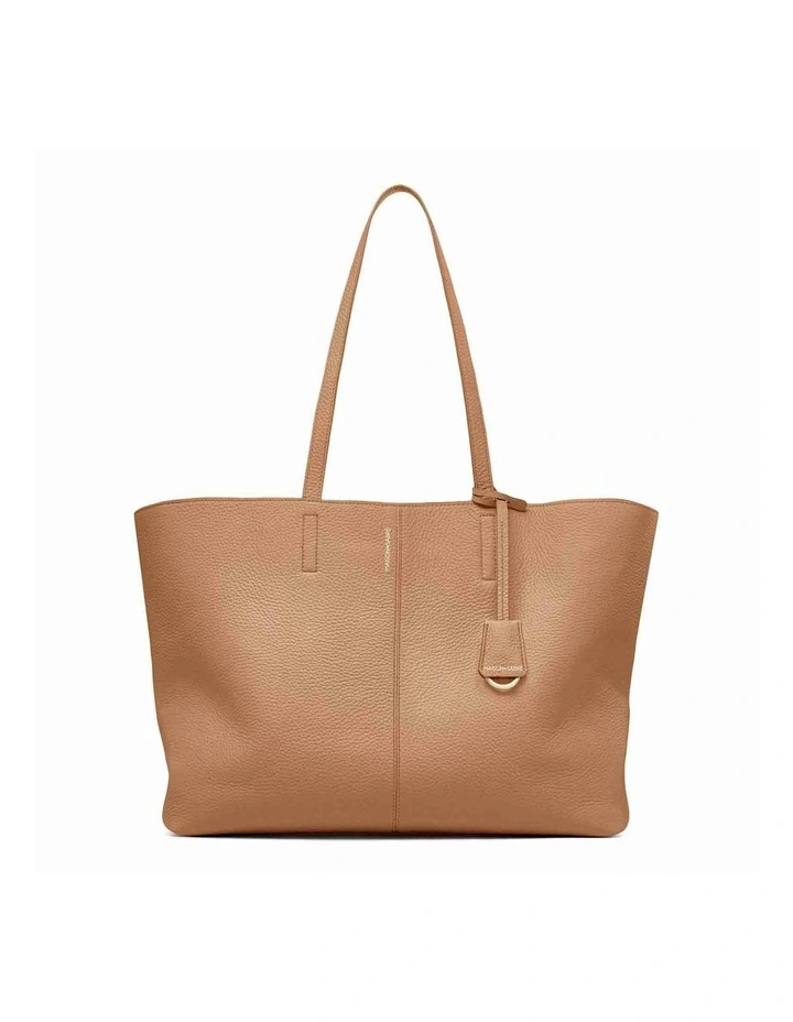 The Snap Leather Tote in Sandstone Lily image 1