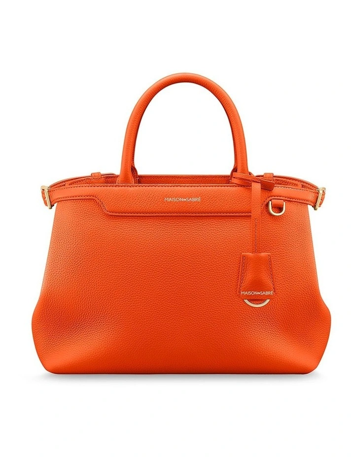 The Medium Palais Leather Top Handle Bag in Manhattan Orange image 1