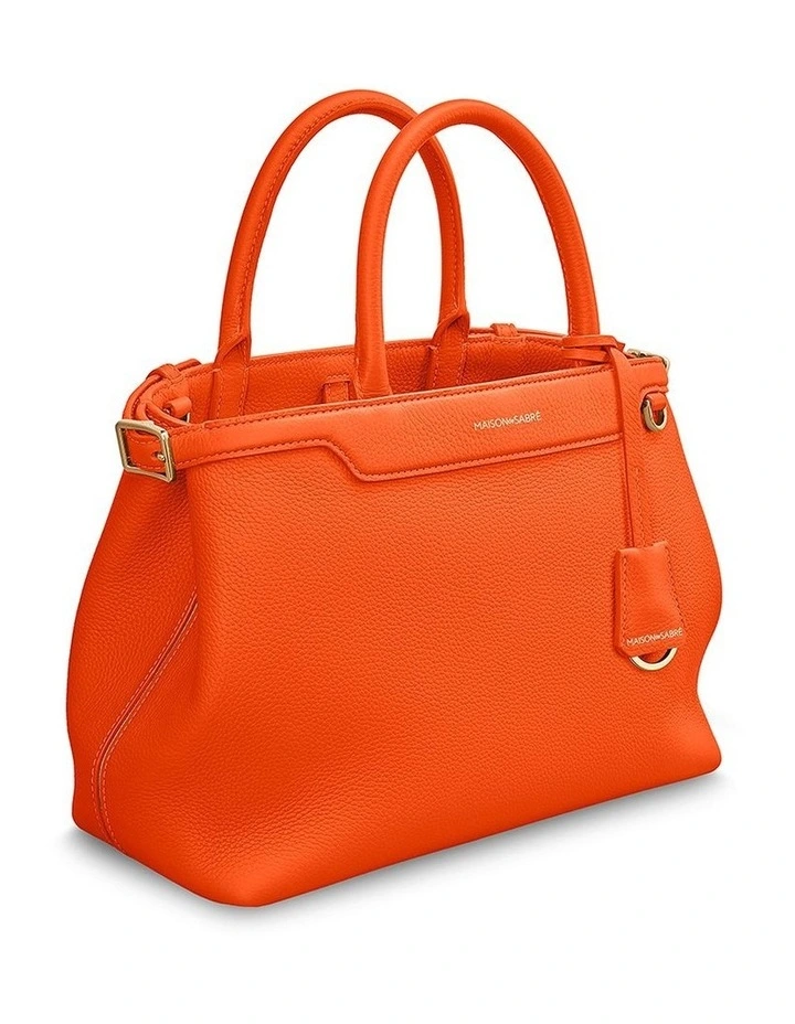 The Medium Palais Leather Top Handle Bag in Manhattan Orange image 4