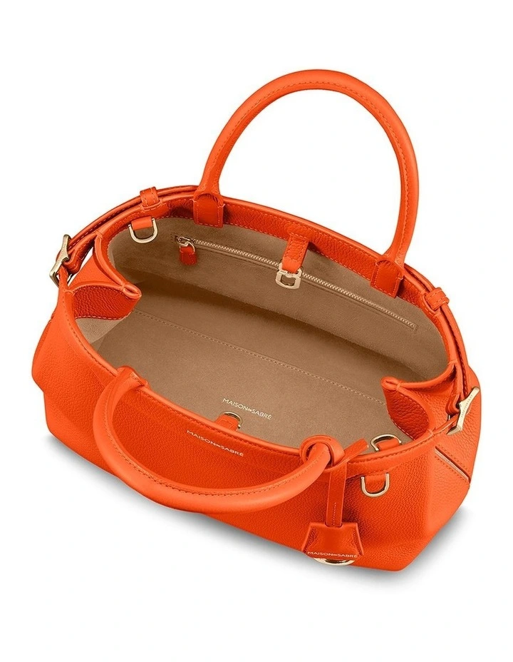The Medium Palais Leather Top Handle Bag in Manhattan Orange image 6