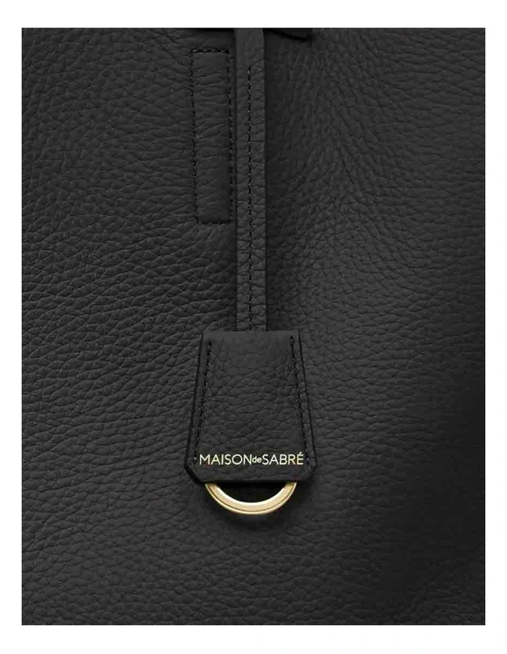 The Zipped Soft Leather Tote in Black Caviar image 4