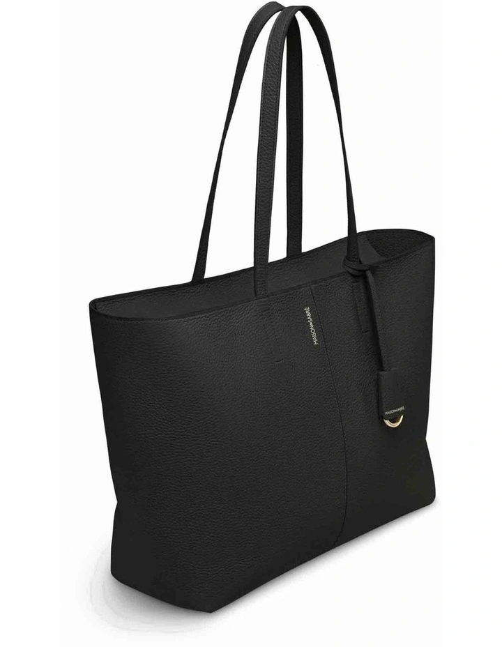 The Zipped Soft Leather Tote in Black Caviar image 6