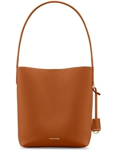 The Bucket Soft Leather Tote in Pecan Nude