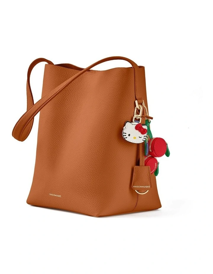 The Bucket Soft Leather Tote in Pecan Nude image 3