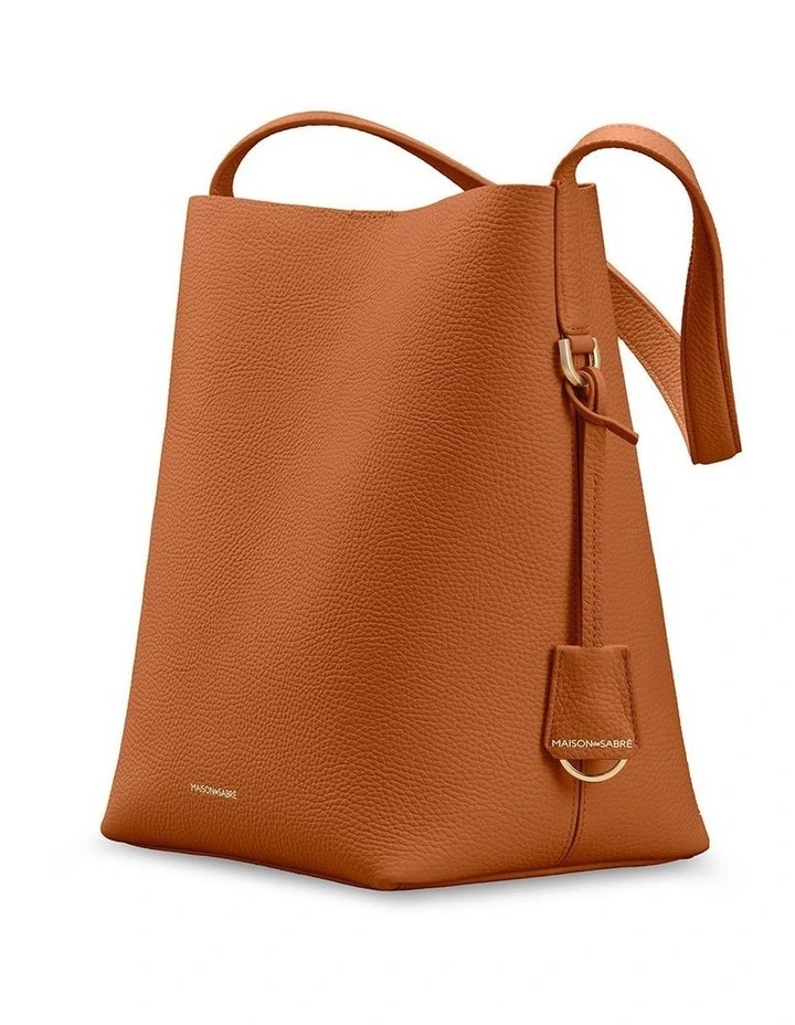 The Bucket Soft Leather Tote in Pecan Nude image 5