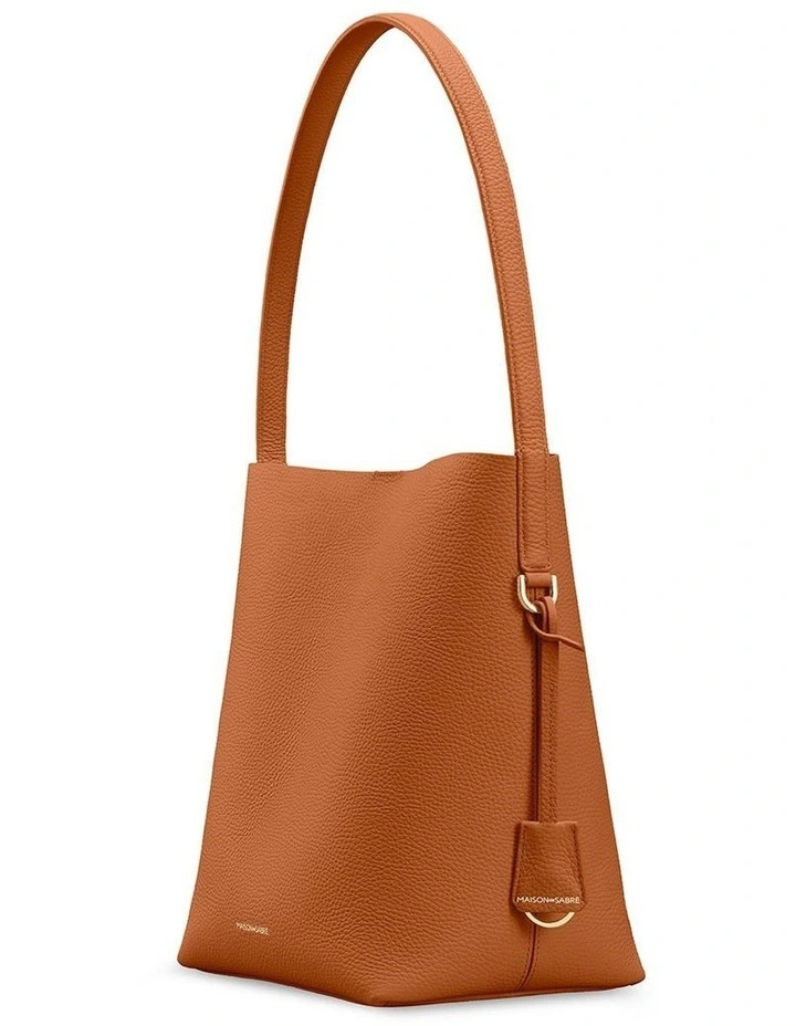 The Bucket Soft Leather Tote in Pecan Nude image 6