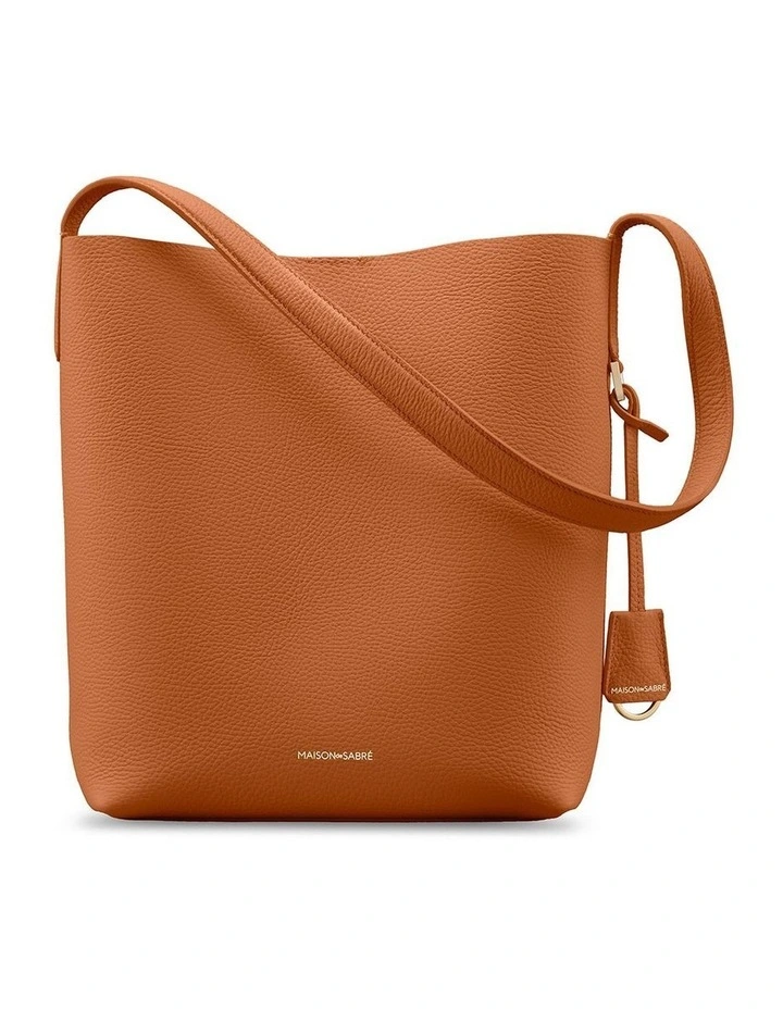 The Bucket Soft Leather Tote in Pecan Nude image 7