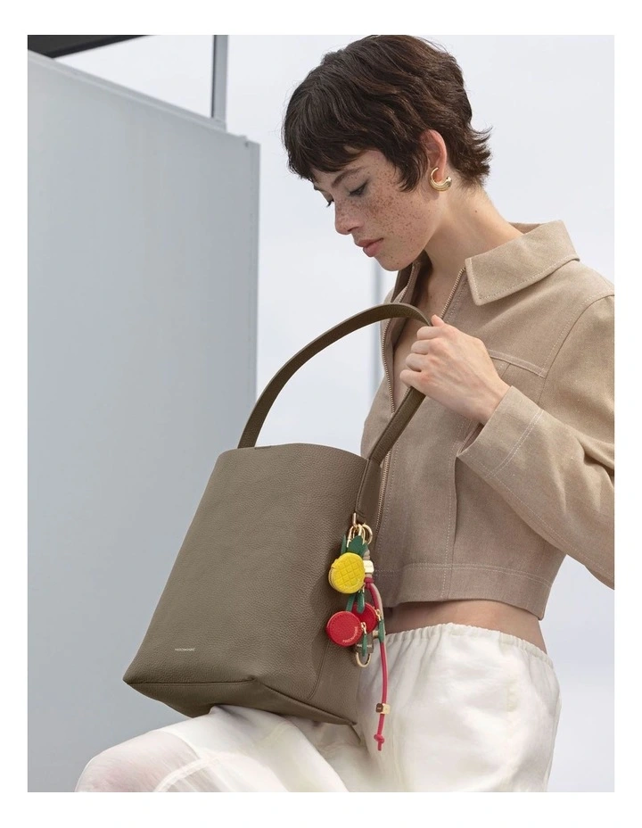 The Bucket Soft Leather Tote in Cashmere Matcha image 2