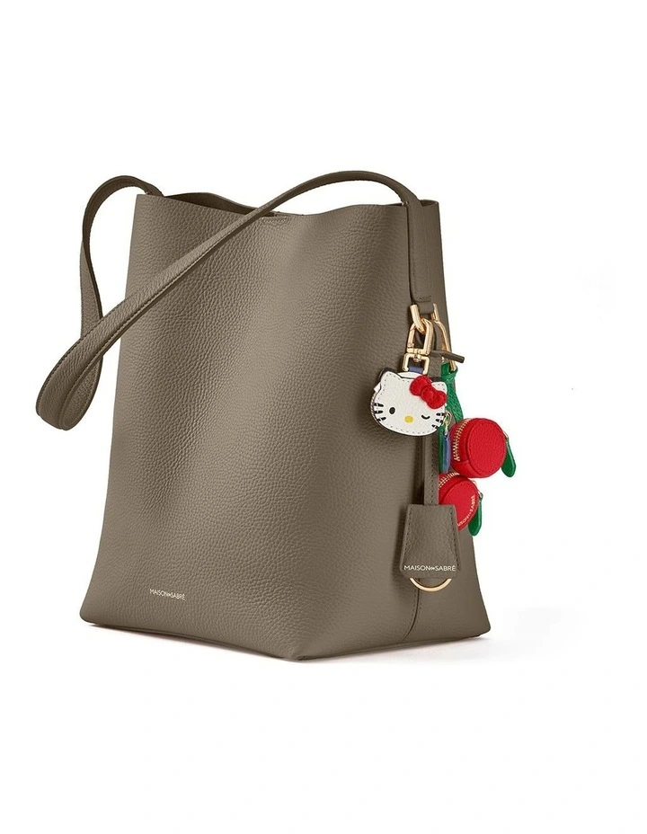 The Bucket Soft Leather Tote in Cashmere Matcha image 3