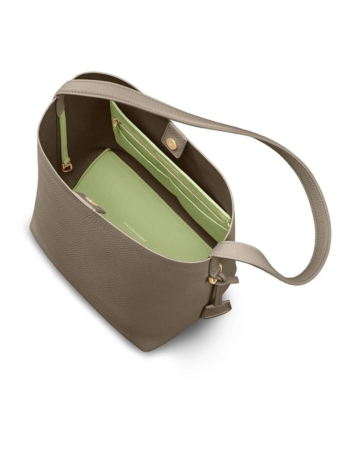 The Bucket Soft Leather Tote in Cashmere Matcha image 4