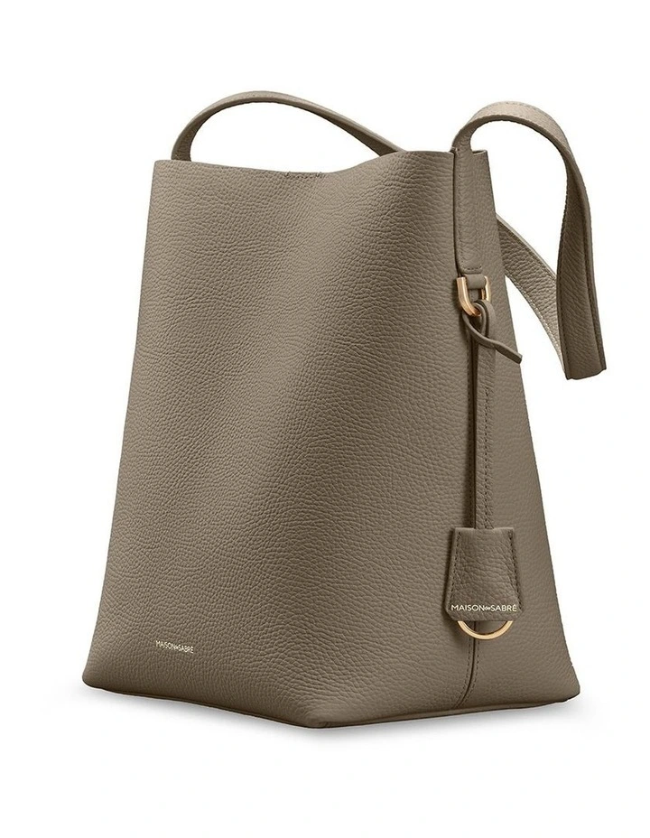 The Bucket Soft Leather Tote in Cashmere Matcha image 5