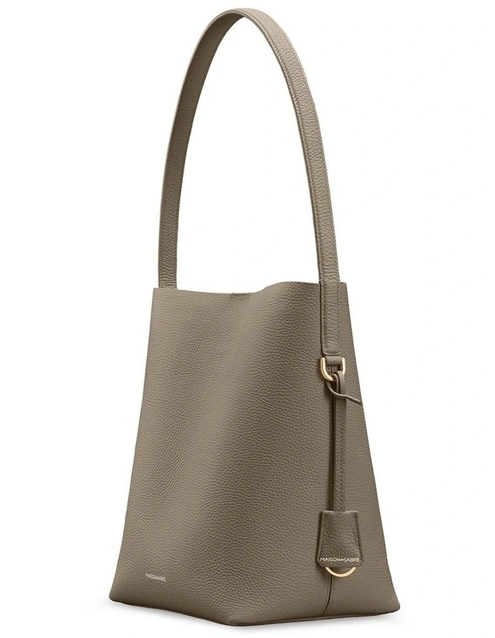 The Bucket Soft Leather Tote in Cashmere Matcha image 6
