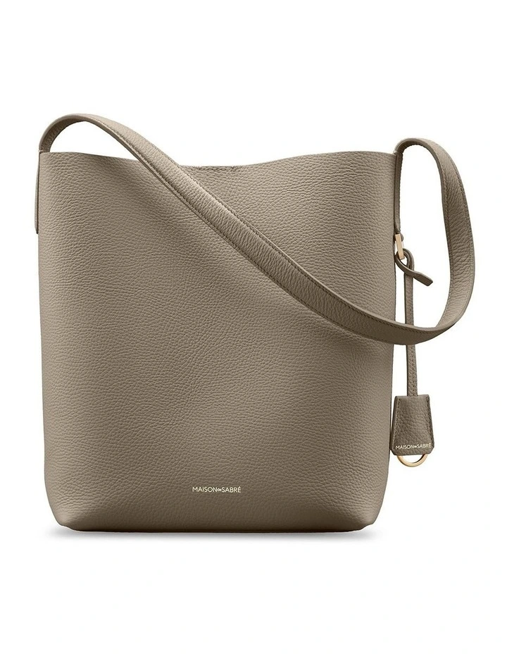 The Bucket Soft Leather Tote in Cashmere Matcha image 7