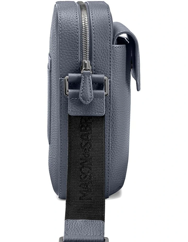 The Small Leather Messenger Bag in Graphite Grey image 5