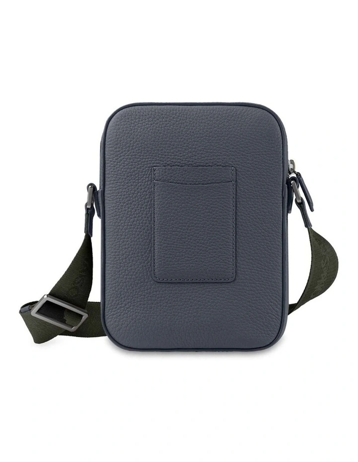 The Small Leather Messenger Bag in Graphite Grey image 6