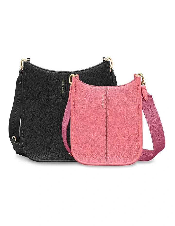The Mini Leather Saddle Bag in Candy Pink image 5