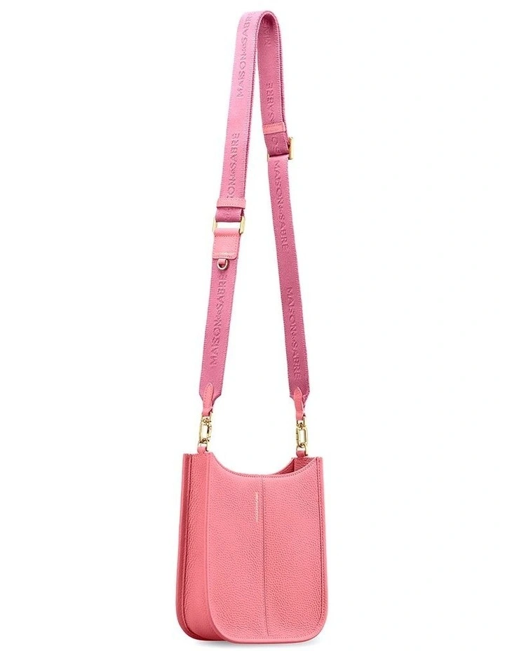 The Mini Leather Saddle Bag in Candy Pink image 6
