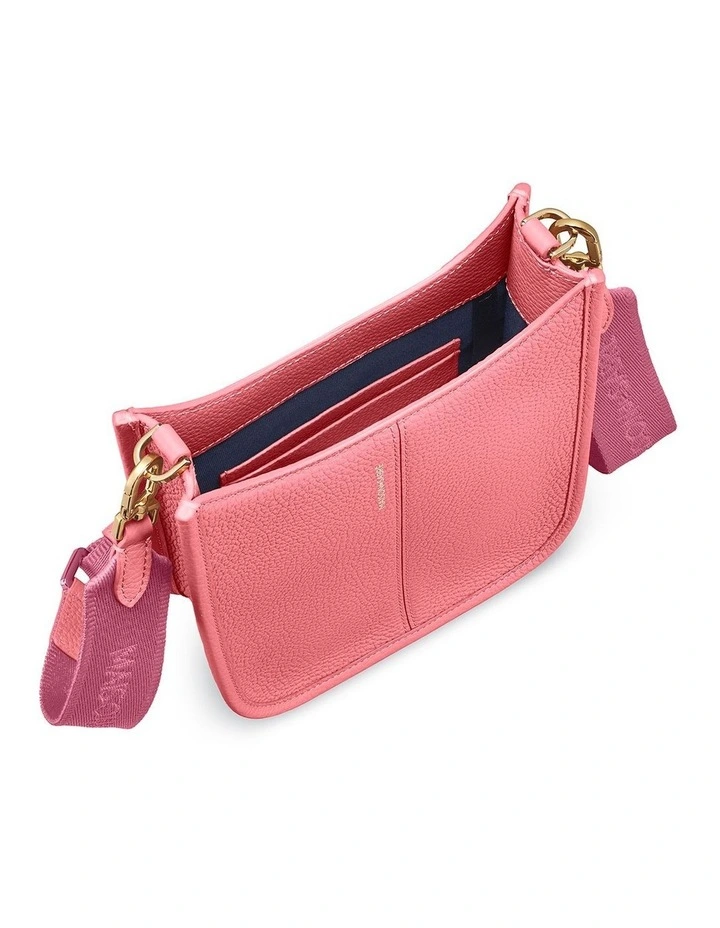 The Mini Leather Saddle Bag in Candy Pink image 7