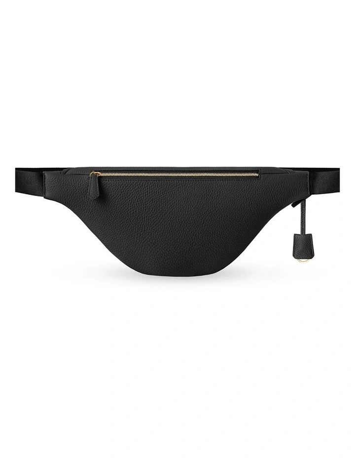 The Large Leather Sling Bag in Black Caviar image 5