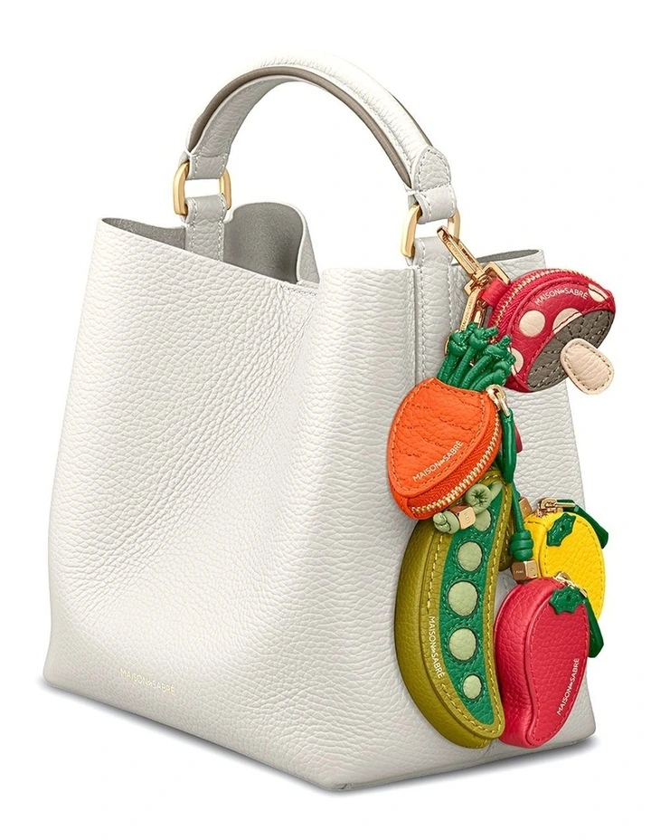 The Mini Leather Bucket Bag in Foam Cashmere image 4