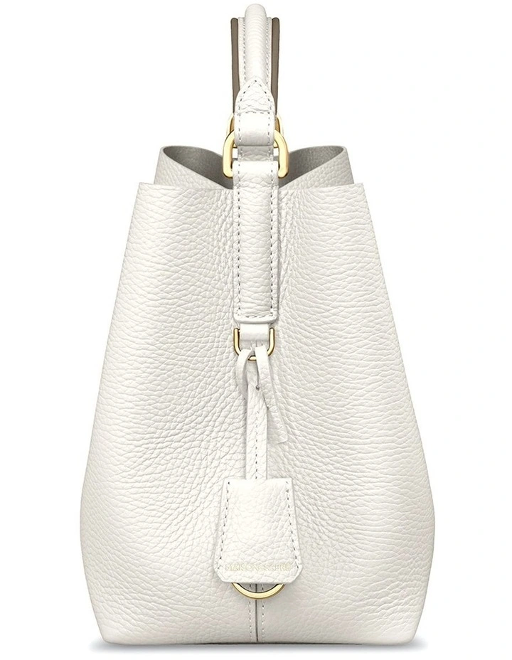 The Mini Leather Bucket Bag in Foam Cashmere image 6