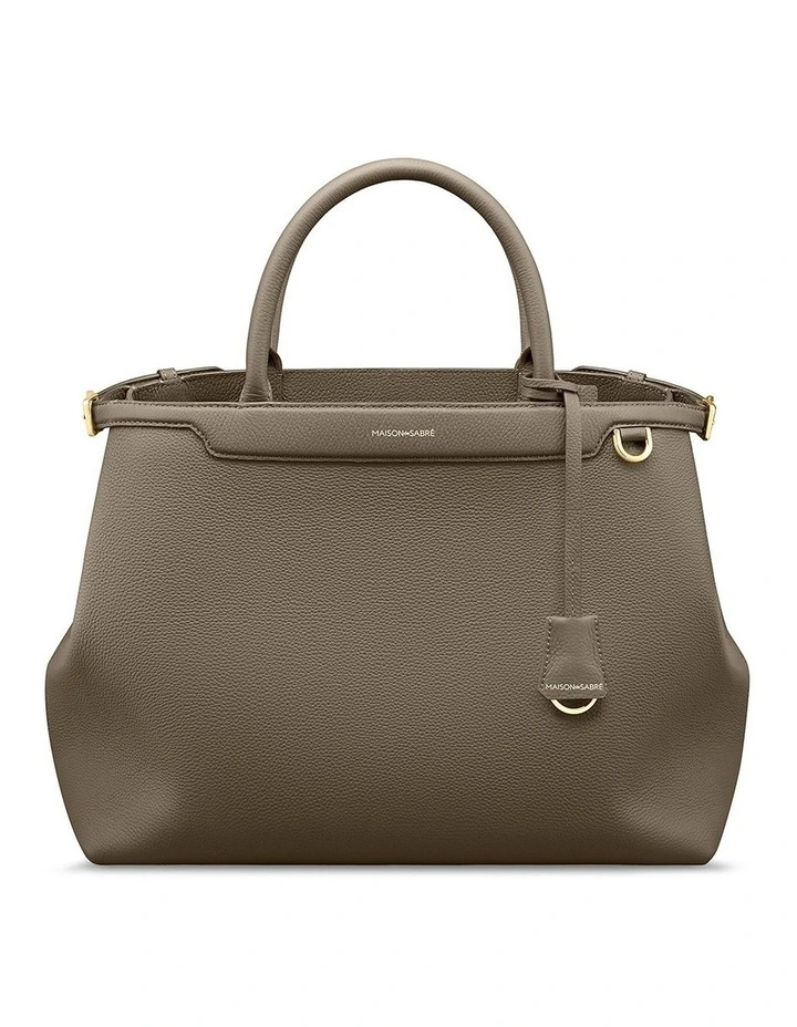 The Large Palais Leather Top Handle Bag in Cashmere Clay image 1