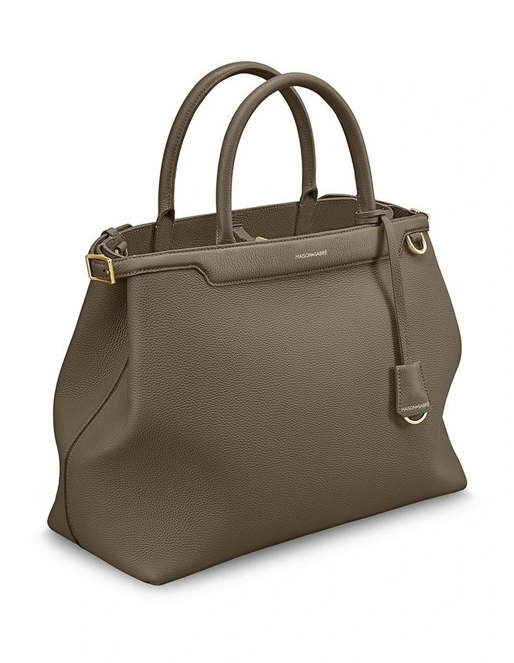 The Large Palais Leather Top Handle Bag in Cashmere Clay image 4