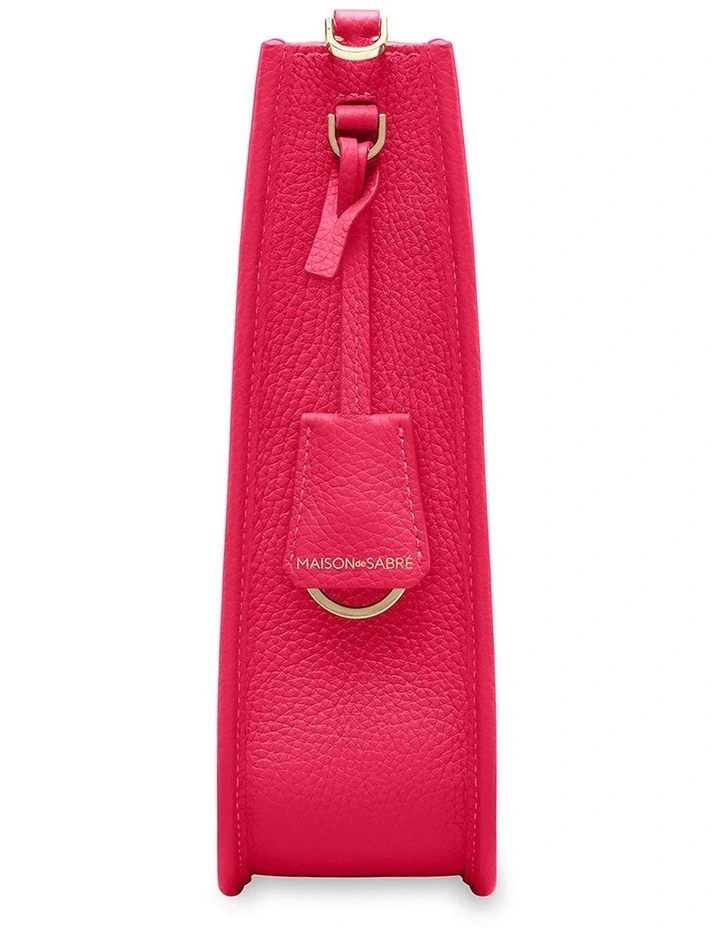 The Leather Saddle Bag in Shibuya Fuchsia image 4
