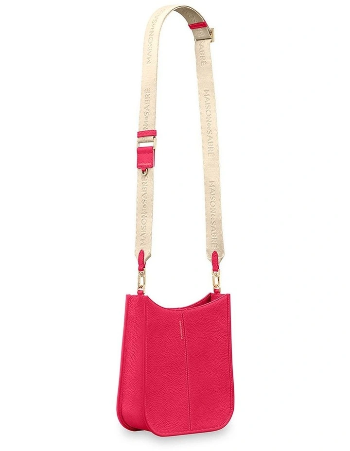 The Leather Saddle Bag in Shibuya Fuchsia image 5