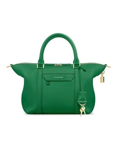 The Small Leather Weekender Bag in Emerald Green