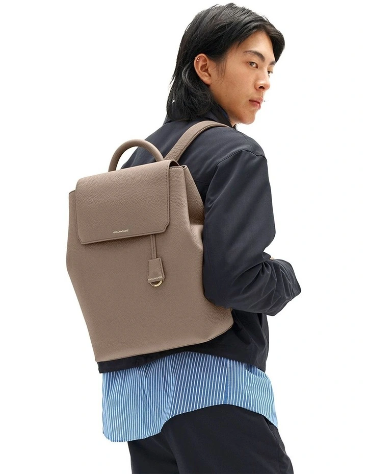 The Medium Soft Leather Backpack in Cashmere Clay image 2