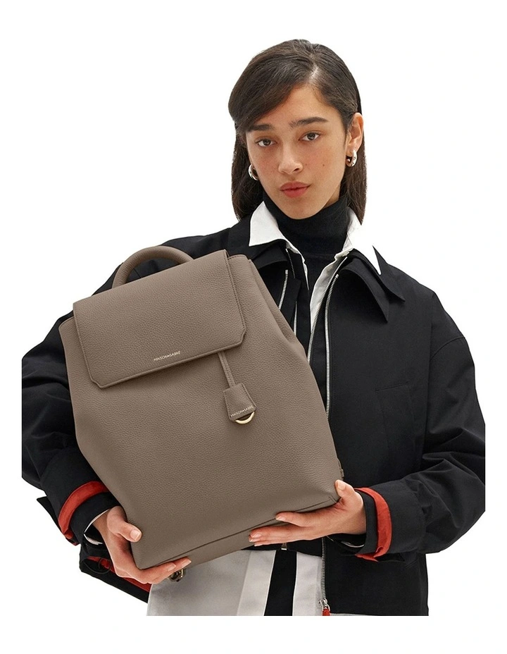 The Medium Soft Leather Backpack in Cashmere Clay image 3
