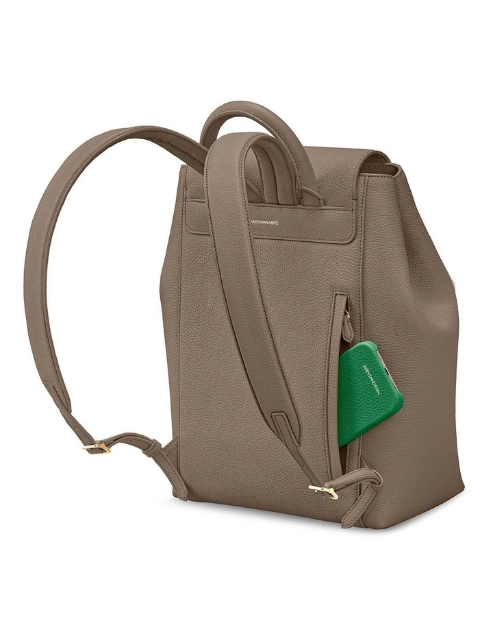 The Medium Soft Leather Backpack in Cashmere Clay image 6