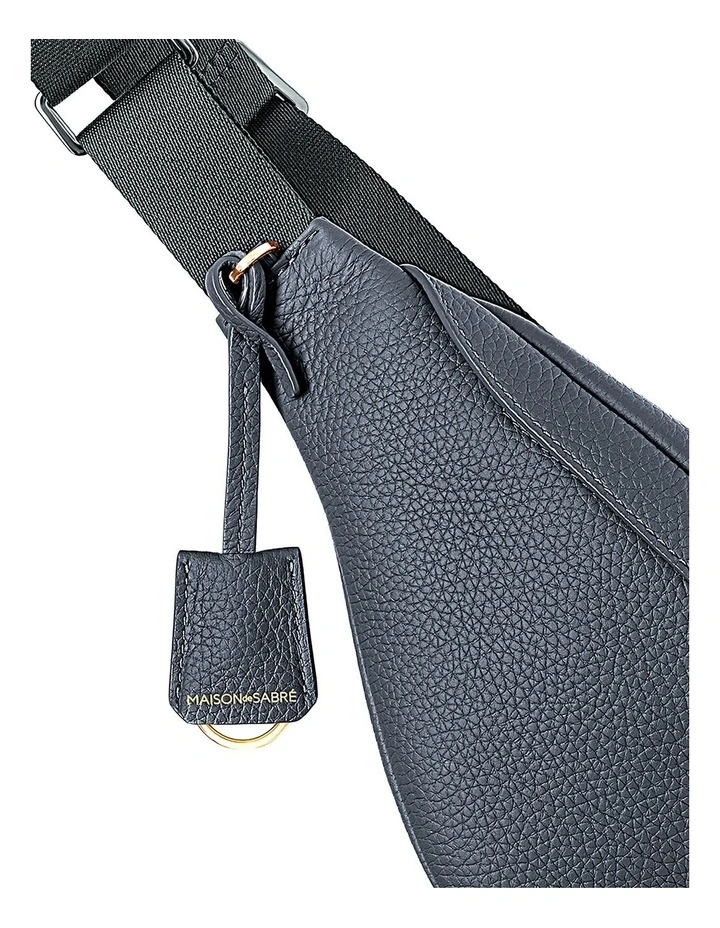 The Leather Sling Bag in Graphite Grey image 5