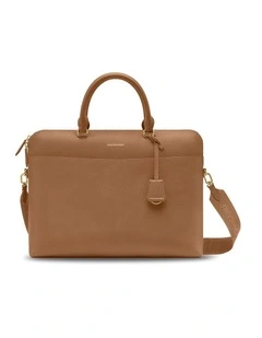 The Leather Laptop Bag in Sandstone Brown