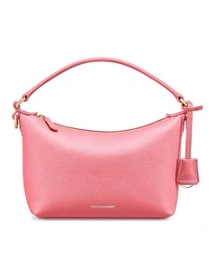 The Small Soft Leather Hobo Bag in Candy Pink