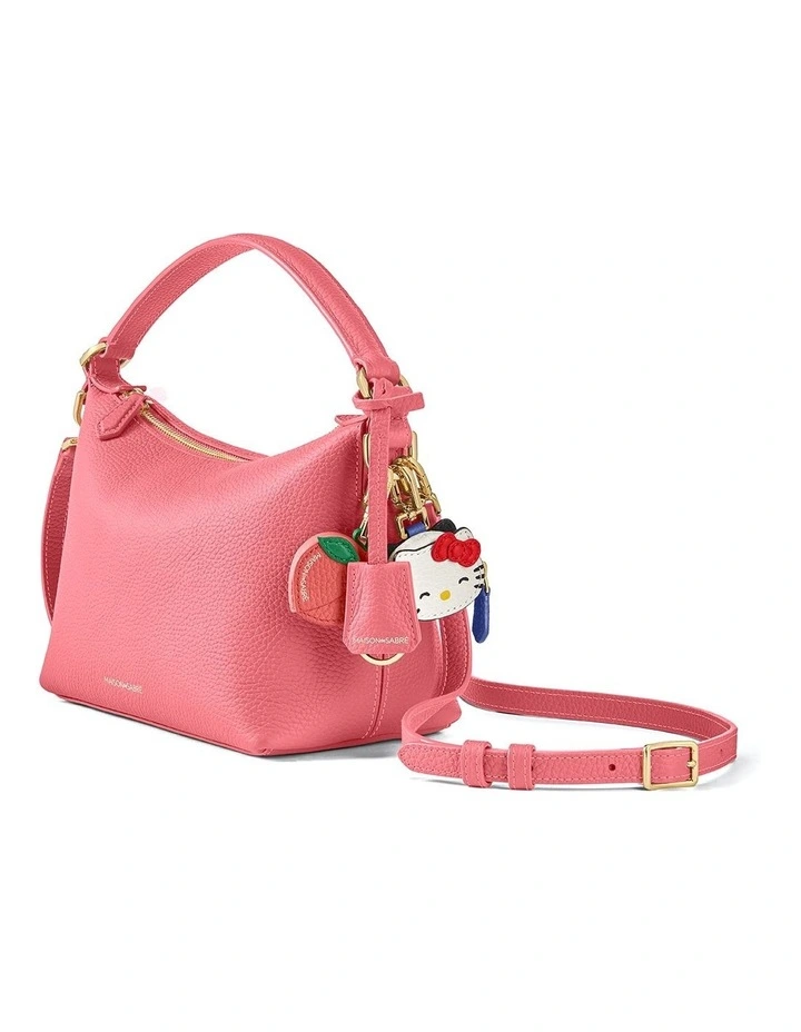 The Small Soft Leather Hobo Bag in Candy Pink image 3